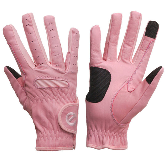 eQUEST GripPro Leather Touchscreen Riding Gloves - Blush Pink | Classic English Style