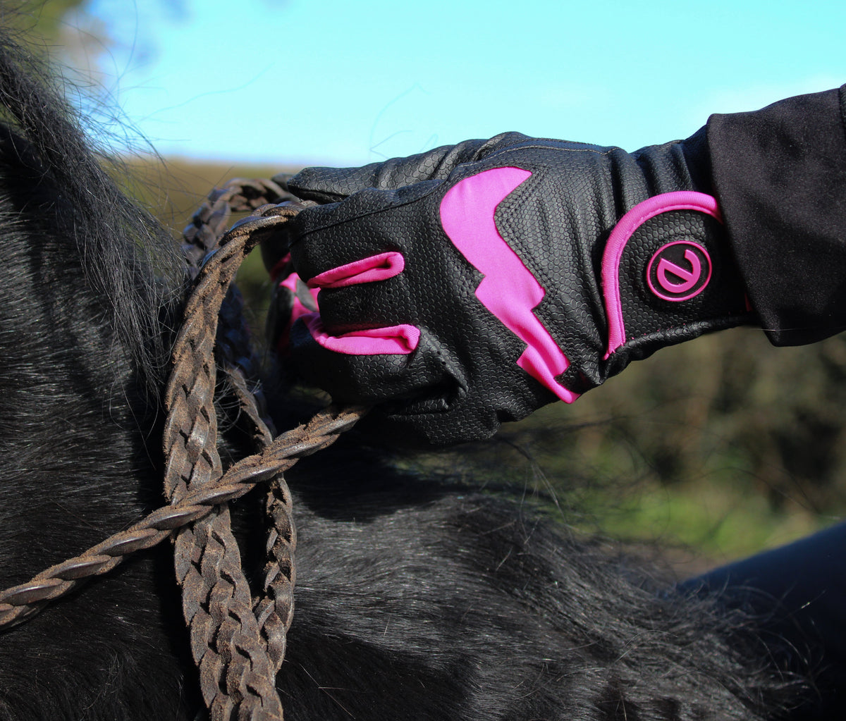 eQUEST GripPro LITE V3 Lightweight Riding Gloves – Black / Pink | Lightweight, Grippy & Breathable