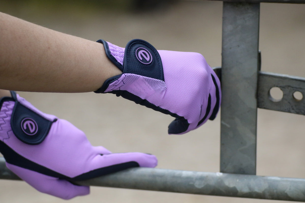 eQUEST GripPro X-LITE Riding Gloves - Lilac Regular Cuff