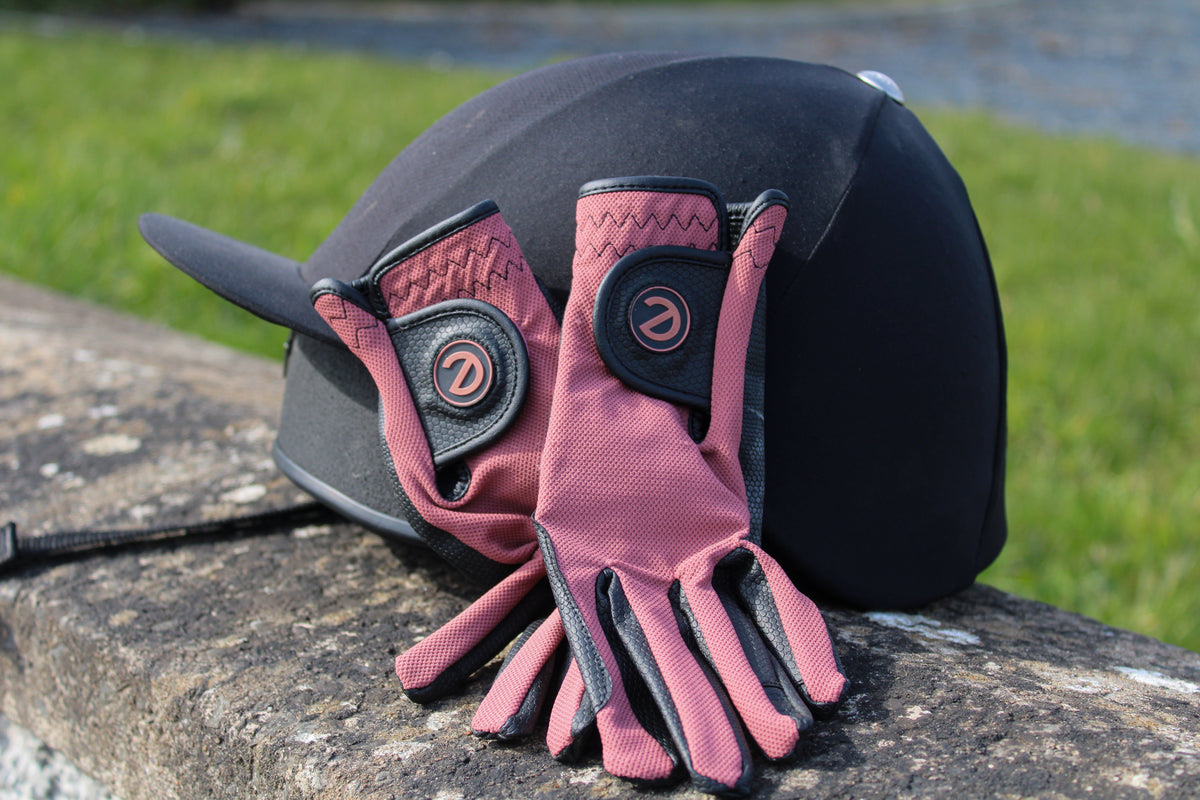 eQUEST GripPro X-LITE Riding Gloves - Coral Regular Cuff