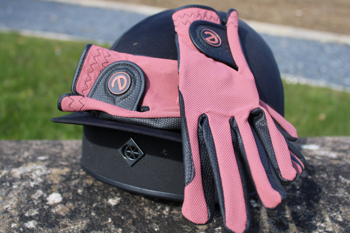 eQUEST GripPro X-LITE Riding Gloves - Coral Regular Cuff
