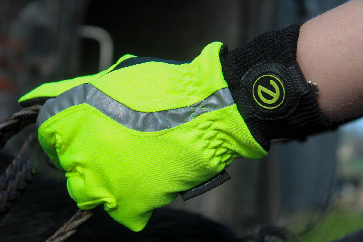 eQUEST Waterproof Hi-Vis Riding & Yard Gloves – Hi-Vis Yellow | Warm & Reflective