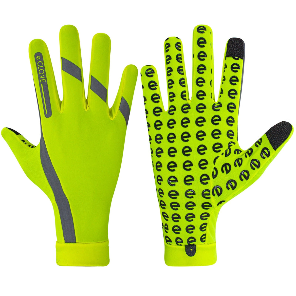 eGLOVE Hi-Vis Run Gloves – Fluoro Yellow | Reflective Touchscreen Running Gloves