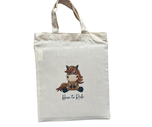 'Born to Ride' Soft Natural Tote Bag - 26cm x 34cm